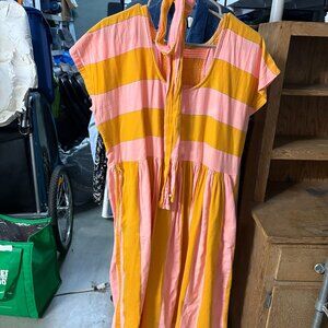 Ace & Jig Orange and Pink Striped Dress, Size L
